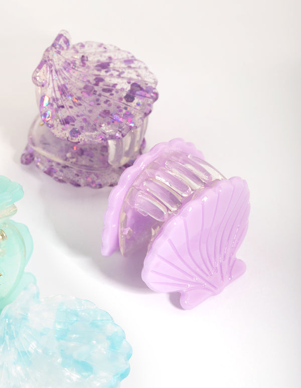 Kids Glitter Shell Claw 4-Pack