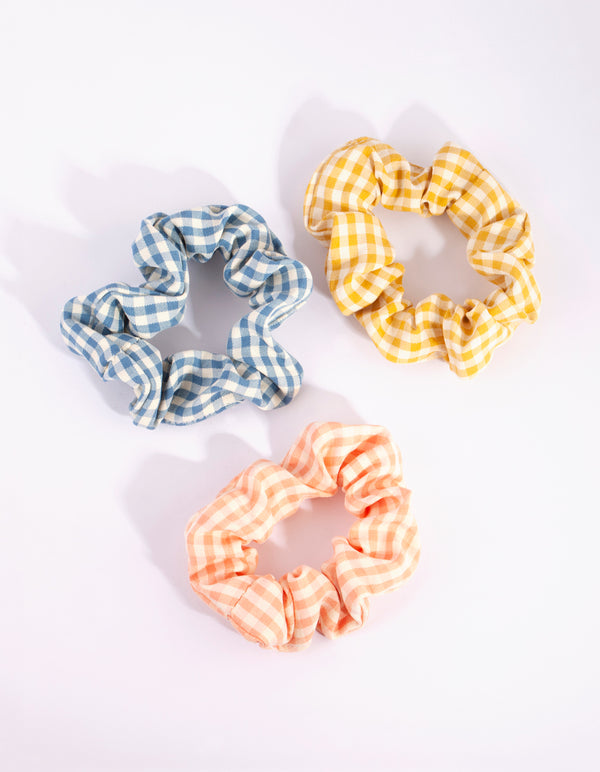 Mixed Gingham Scrunchie Pack