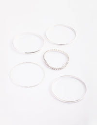 Silver Diamante Bangle 5-Pack - link has visual effect only