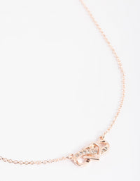 Rose Gold Diamante Infinity Heart Necklace - link has visual effect only