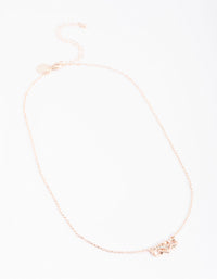 Rose Gold Diamante Infinity Heart Necklace - link has visual effect only