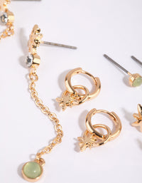 Gold Jade Starry Stack Pack Earrings - link has visual effect only