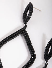 Matte Black Diamante Drop Earrings - link has visual effect only
