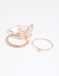 Rose Gold Butterfly Ring Pack - link has visual effect only