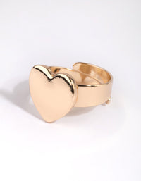 Gold Heart Signet Ring - link has visual effect only