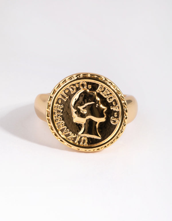 Gold St. Christopher Coin Ring // Get Back Necklaces