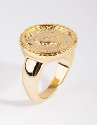Gold Plated Coin Ring - link has visual effect only