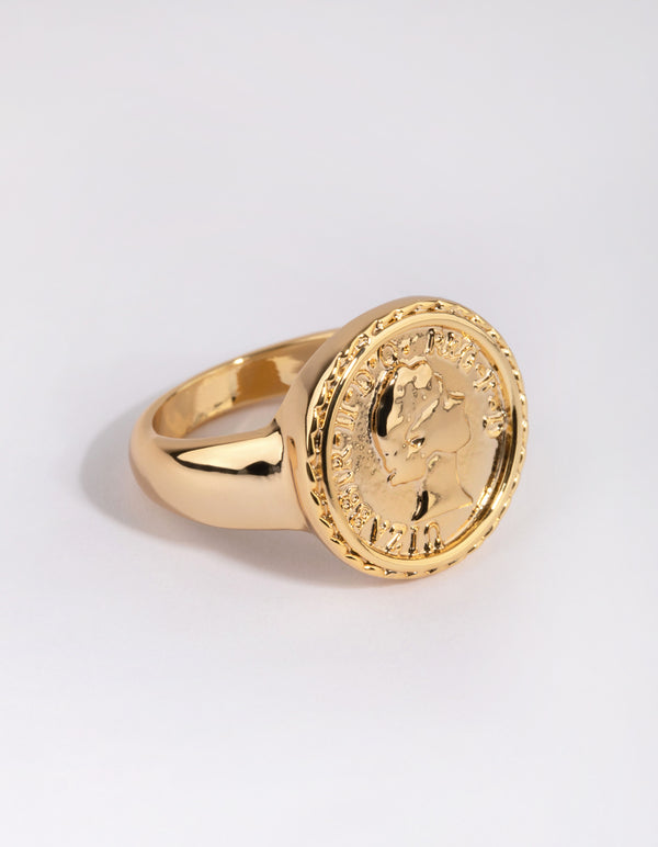 Gold Plated Coin Ring