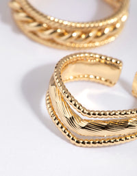Gold Plated Rope Ring Set - link has visual effect only