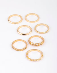 Gold Plated Stacking Rings with Diamantes - link has visual effect only
