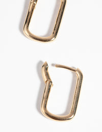 Gold Plated Sterling Silver Oval Huggie Hoop Earrings - link has visual effect only