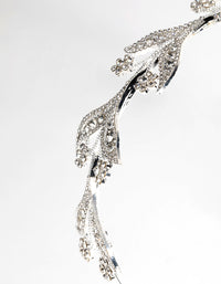 Silver Diamante Encrusted Leaf Alice Band - link has visual effect only