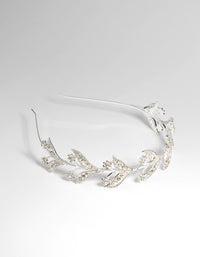 Silver Diamante Encrusted Leaf Alice Band - link has visual effect only