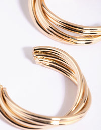 Gold Double Twist Hoop Earrings - link has visual effect only