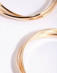 Gold Triple Twist Hoop Earrings - link has visual effect only