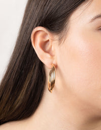 Gold Triple Twist Hoop Earrings - link has visual effect only