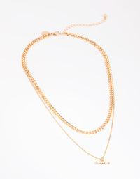 Gold Layered Fob Necklace - link has visual effect only