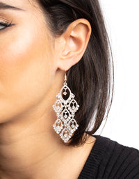 Silver Diamante Teardrop Earrings - link has visual effect only