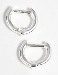 Sterling Silver Huggie Hoop Earrings - link has visual effect only