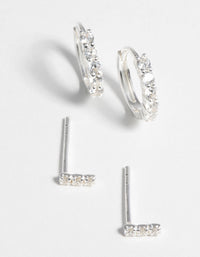 Sterling Silver Diamante Stack Pack - link has visual effect only