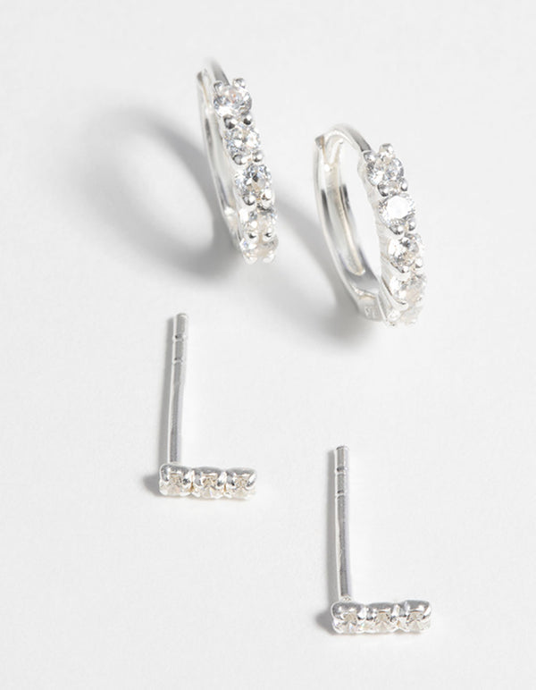 Sterling Silver Diamante Stack Pack