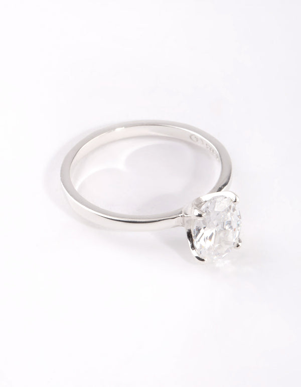 Sterling Silver Oval "I Do" Ring