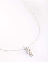 Sterling Silver Diamante Drop Necklace - link has visual effect only