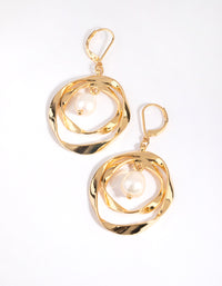 Gold Plated Earrings with Freshwater Pearls - link has visual effect only