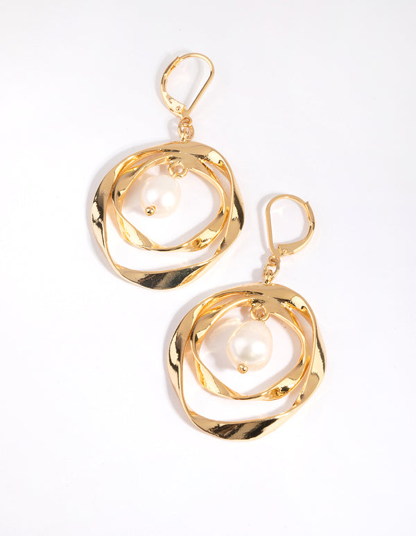Gold Plated Earrings with Freshwater Pearls