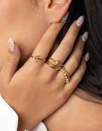 Gold Plated Vintage Ring 6-Pack with Freshwater Pearls - link has visual effect only