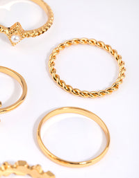 Gold Plated Vintage Ring 6-Pack with Freshwater Pearls - link has visual effect only