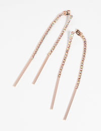 Rose Gold Diamante Drop Earrings - link has visual effect only