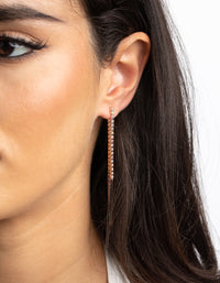 Rose Gold Diamante Drop Earrings - link has visual effect only