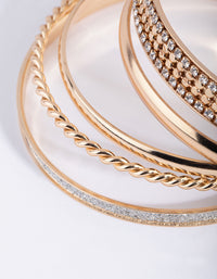 Gold Glitter & Diamante Bangle 5-Pack - link has visual effect only