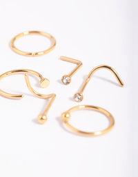 Gold-Plated Titanium Nose Stud 6-Pack - link has visual effect only