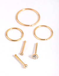 Gold-Plated Titanium Nose Stud 6-Pack - link has visual effect only