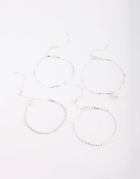 Silver Pearl Bracelet & Anklet Set - link has visual effect only