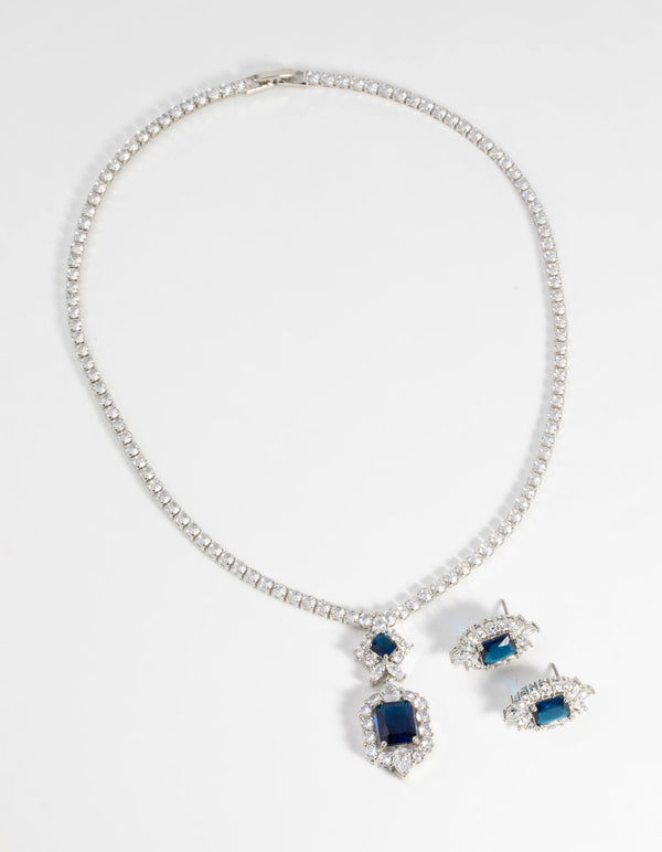 Buy Sapphire Necklace Set, Blue Sapphire Jewelry Set, Blue Bridal Jewelry,  Teardrop Wedding Earrings, Natalia Sapphire Jewelry Set Online in India -  Etsy