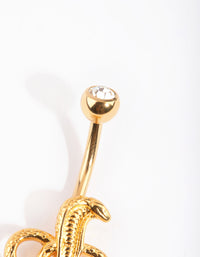 Gold Plated Titanium Snake Belly Bar - link has visual effect only