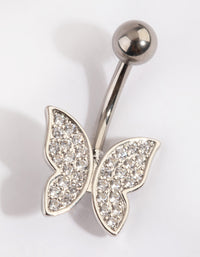 Titanium Butterfly Belly Bar - link has visual effect only