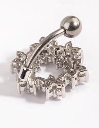 Titanium Floral Wreath Belly Bar - link has visual effect only