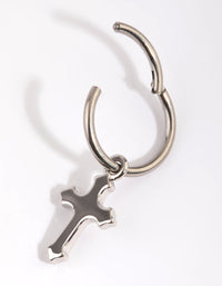 Titanium Cross Belly Ring - link has visual effect only