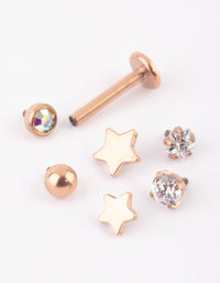 Rose Gold Plated Star Flat Back 6-Pack - link has visual effect only