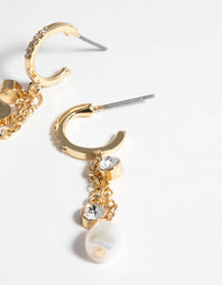 Gold Plated Drop Earrings with Freshwater Pearls - link has visual effect only
