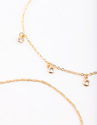 Gold Plated Anklet Set with Cubic Zirconia - link has visual effect only