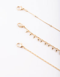 Gold Plated Dainty Anklet Pack - link has visual effect only