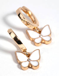 Gold Butterfly Huggie Hoop Earrings - link has visual effect only