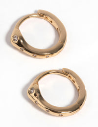 Gold Snake Huggie Hoop Earrings with Cubic Zirconia - link has visual effect only