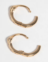 Gold Snake Huggie Hoop Earrings with Cubic Zirconia - link has visual effect only