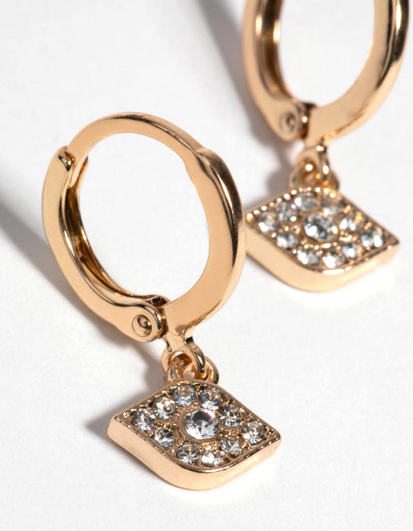 Gold Evil Eye Huggie Hoop Earrings